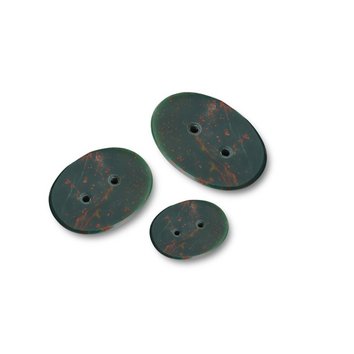 [BLOOJ20025] Bloodstone 14x12mm Oval Double Drill