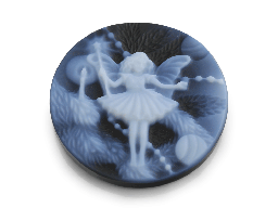 [CAMJ3005] Cameo Black & White Dancing Flower Fairy 20mm Round 
