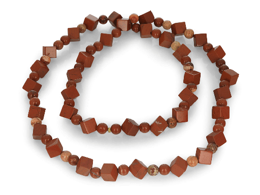 [BEADX3013] Red Jasper 8mm Cubes & 6mm Round Polished - no clasp