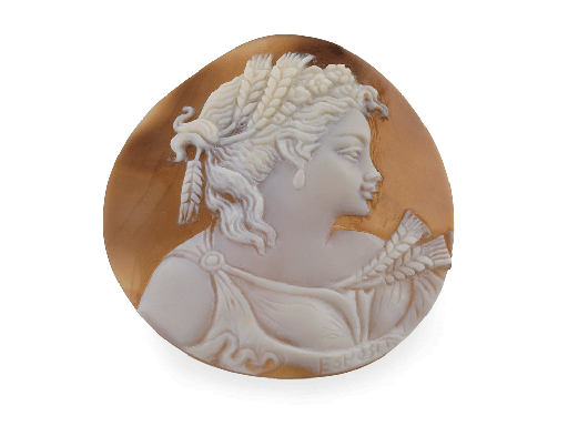 [CAMX3011] Cameo  Lady's head 55.5x54mm Round