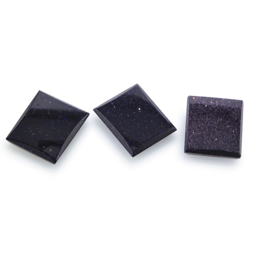 [GOLDJ10035] Blue Goldstone 12x10mm Rect Buff Top
