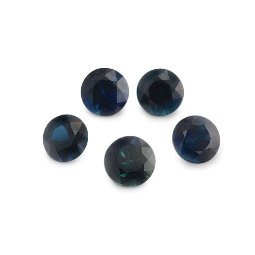 [SAS3002] Blue Sapphire 3.1-3.3mm +/- Round Dark Set of 5