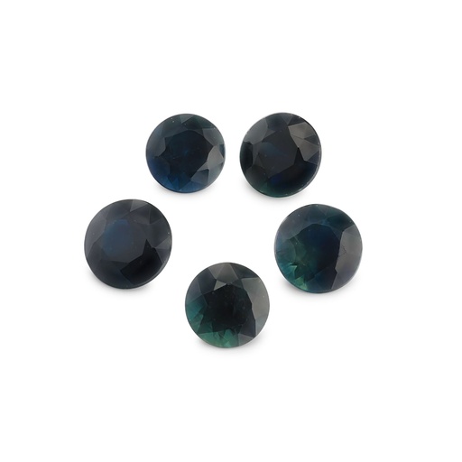 [SAS3005] Blue Sapphire 3.2-3.5mm Round Dark Set of 5