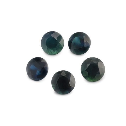 [SAS3007] Blue Sapphire 3.3-3.5mm Round Dark Set of 5