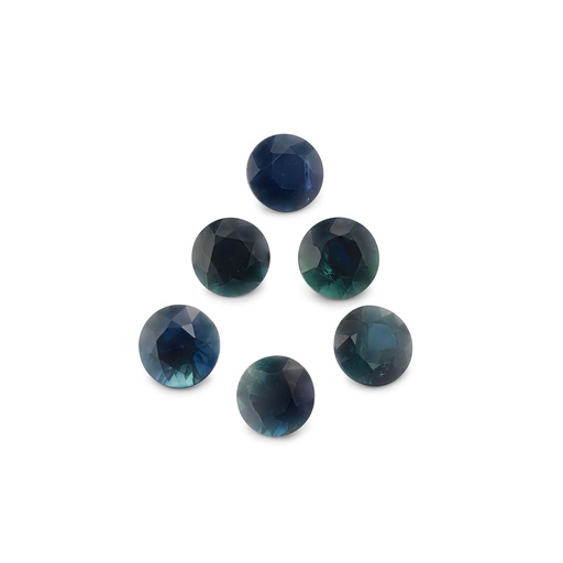 [SAS3013] Blue Sapphire 3.3-3.5mm +/- Round Dark Set of 6