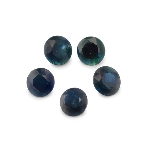 [SAS3024] Blue Sapphire 3-3.2mm Round Dark Set of 5
