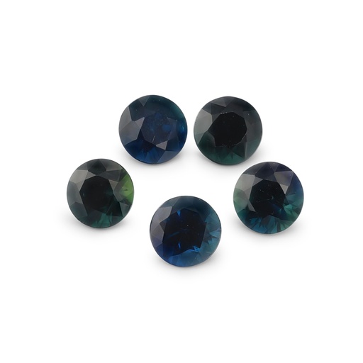 [SAS3028] Blue Sapphire 3.5mm +/- Round Dark Set of 5