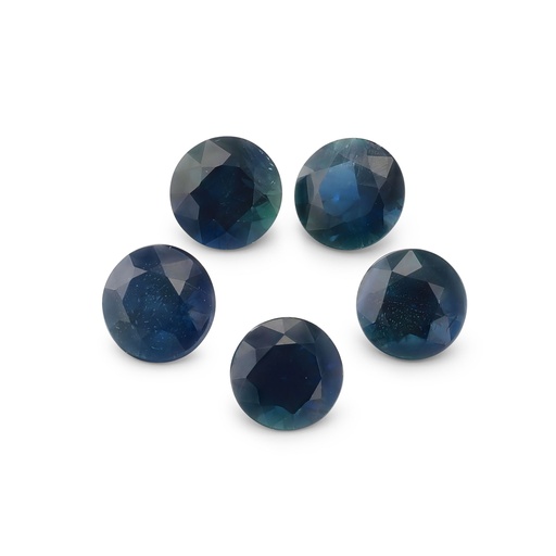 [SAS3031] Blue Sapphire 3.3-3.5mm Round Dark Set of 5