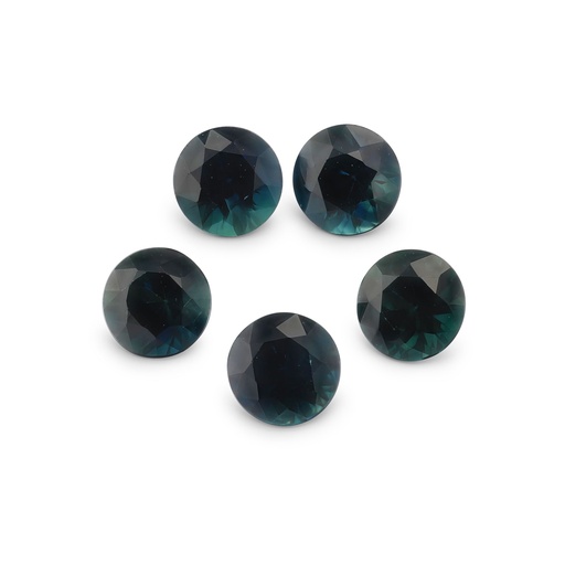 [SAS3038] Blue Sapphire 3.75mm +/- Round Dark Set of 5