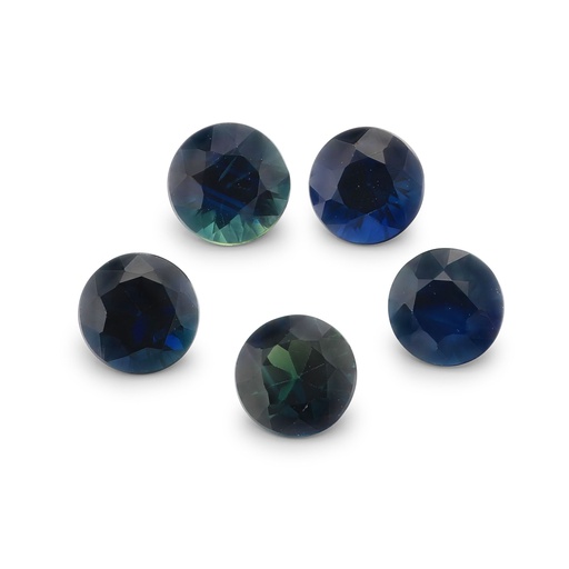 [SAS3040] Blue Sapphire 3mm +/- Round Dark Set of 5