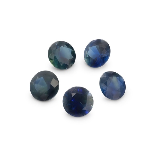 [SAS3187] Blue Sapphire 3.5 +/-mm Round  Set of 5