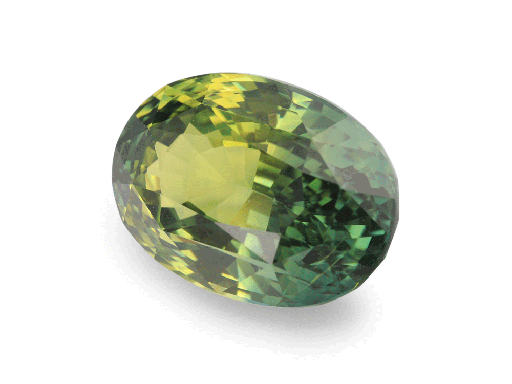 [SPAX3718] Parti Sapphire 10.27x7.38mm Oval Yellow Green