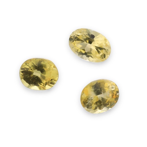 [SYS3147] Yellow Sapphire 4x3.3 - 4.5x3.2mm Oval Set of 3