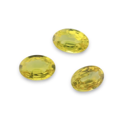 [SYS3214] Yellow Sapphire 5.8x4mm-5.5x3.8mm Oval Set of 3