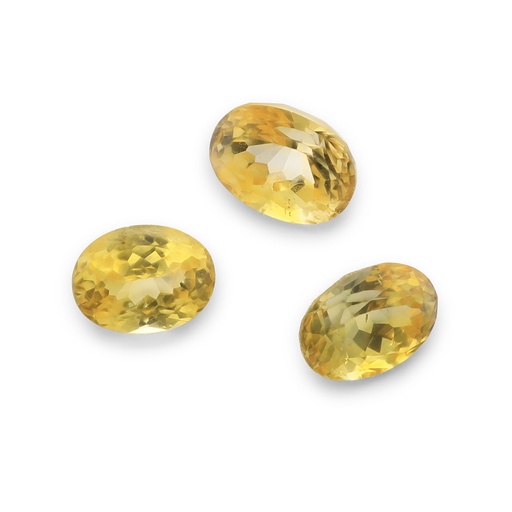 [SYS3215] Yellow Sapphire 4.8x3.6mm - 4.4x3.4mm Oval Set of 3