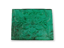 [EX3067] Emerald 19.9x17mm Rectangular Flower Carving 