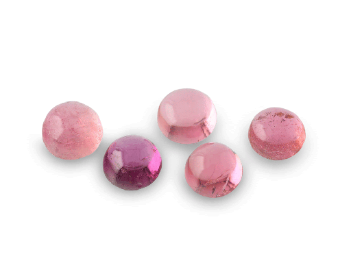 [TUKCR104] Pink Tourmaline 4mm Round Cabochon 1st Grade