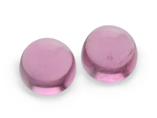 [TUX3222] Pink Tourmaline 7mm Round Cabochon PAIR