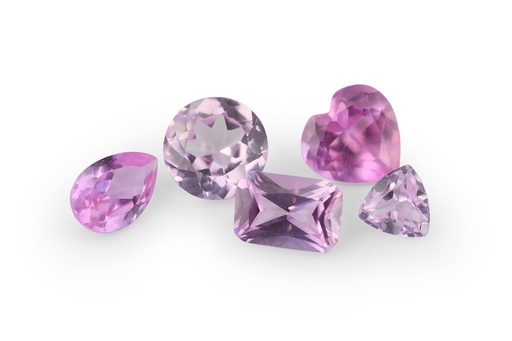 [SSKJ20012] Synthetic Sapphire 5.50mm Square Emerald Cut Pink Shallow