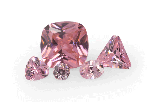 [ZJ10027] Cubic Zirconia Pink 6mm Triangle