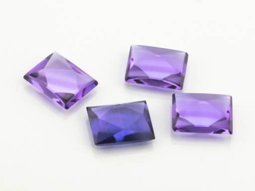 [AMCJ20086] Synthetic Sapphire 10x8mm Rectangular German Cut Buff Top Purple