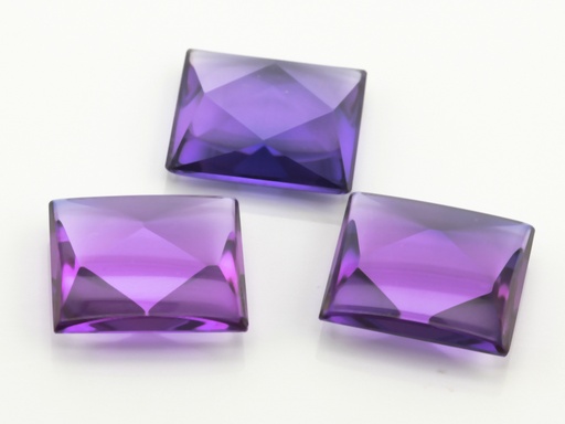 [AMCJ20090] Synthetic Sapphire 14x12mm Rectangular German Cut Buff Top Purple