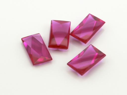 [RSJ1051] Synthetic Ruby Pink 12x7mm Rectangular Buff Top