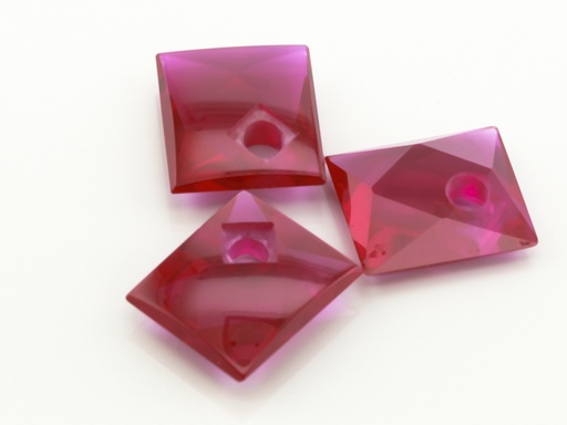 [RSJ1061] Synthetic Ruby Pink 14x12mm Rectangular Buff Top Corner CS