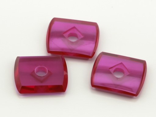 [RSJ1069] Synthetic Ruby Pink 14x12mm Barrel Buff Top CS Flat Back