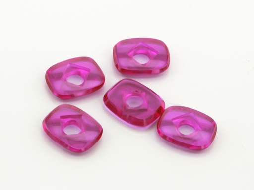 [RSJ1075] Synthetic Ruby Pink 10x8mm Cushion Buff Top CS Flat Back