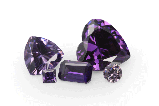 [ZATR06] Cubic Zirconia 6.00mm Triangle Purple