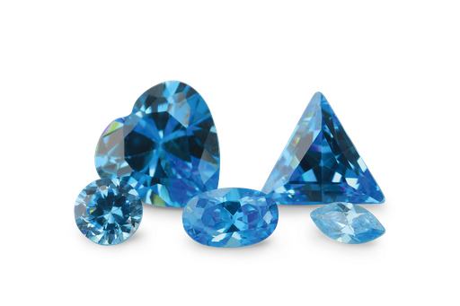 [ZLTR-06] Cubic Zirconia (Blue) Triangle