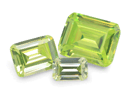 Cubic Zirconia (Peridot Green) - Emerald Cut