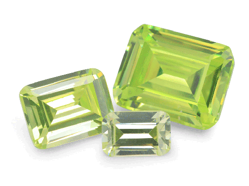 Cubic Zirconia (Peridot Green) - Emerald Cut