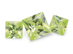 Cubic Zirconia (Peridot Green) - Princess Cut