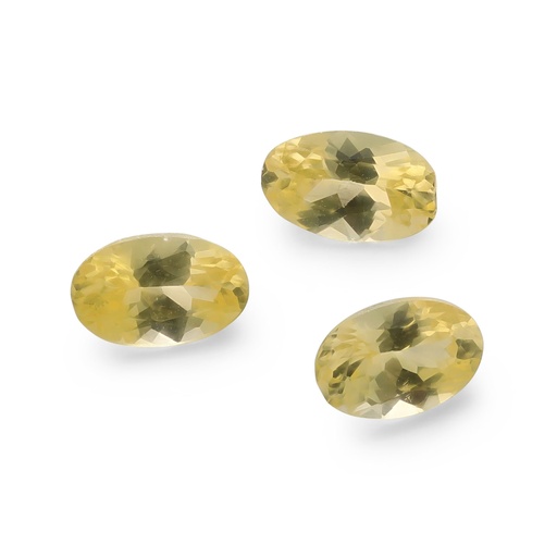 [SYS3135] Yellow Sapphire 4.5x3mm +/- Oval Set of 3