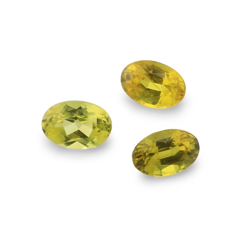 [SYS3179] Yellow Sapphire 6x4mm+/- Oval Set of 3