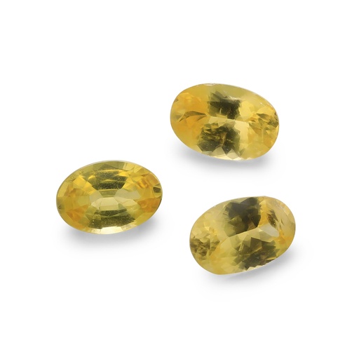 [SYS3180] Yellow Sapphire 6x4mm+/- Oval Set of 3
