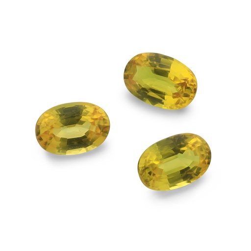 [SYS3185] Yellow Sapphire 6x4mm+/- Oval Set of 3