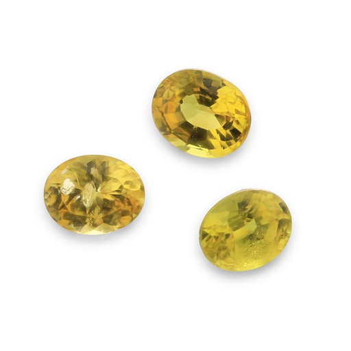 [SYS3198] Yellow Sapphire 5x4mm+/- Oval Set of 3