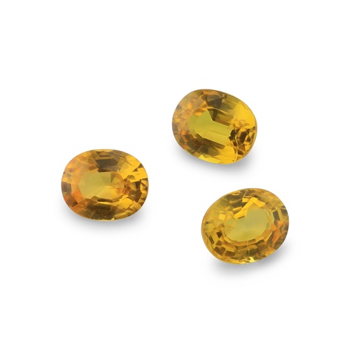 [SYS3206] Yellow Sapphire 5x4mm+/- Oval Set of 3